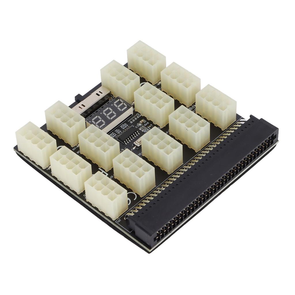 Power Supply Board Adapter 12V 6pin 8pin Power Board Converter with Voltage Temperature Display for Mining Graphics Card