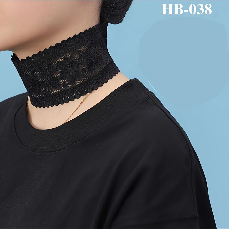 Women's Lace Choker Necklace Breathable Lightweight Elastic Floral Print for Casual Outings Versatile Everyday Accessory