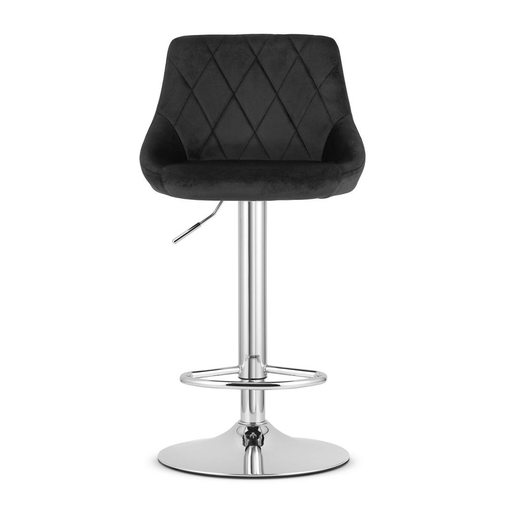 KAST stool - black velvet / chrome base