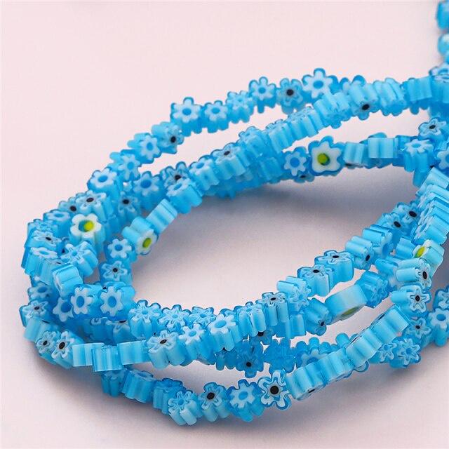 45шт лэмпворк бусины разноцветные стеклянные бусины с цветочным узором для изготовления ювелирных изделий