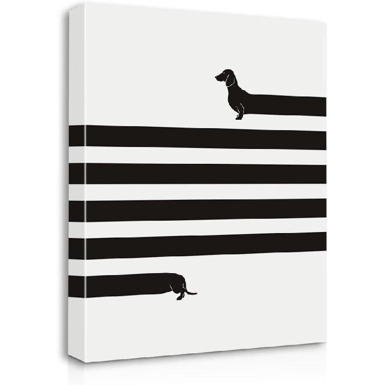 Funny Dachshund Canvas Wall Art Prints Framed for Dog Lovers - House Wall Decor for Living Room, Girls Bedroom - 11X14 inch Artwork Signs, Dachshund