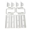 4Pcs Boat Trailer Bunk Brackets Kit 8in Galvanized Iron 2 Layer Crossmember Hardware Adjustable Height