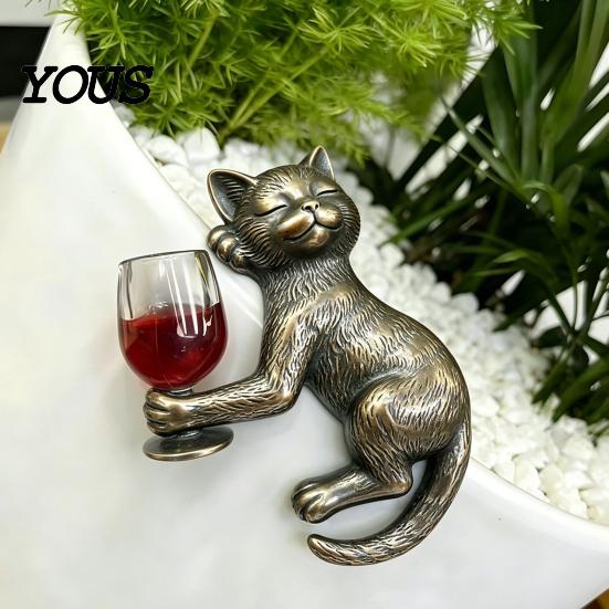 Декоративная фигурка для дома и сада Пьяный котенок, подвеска-кашпо из смолы, 3 цвета, мини-статуэтка ленивого кота, декор для мини-ландшафта сада, милое животное, подвесное