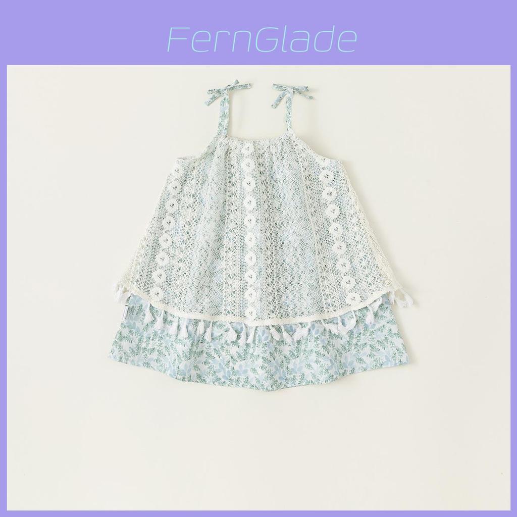 French Vintage Girl Dress With Lace Patchwork For Kids Summer Party Wear