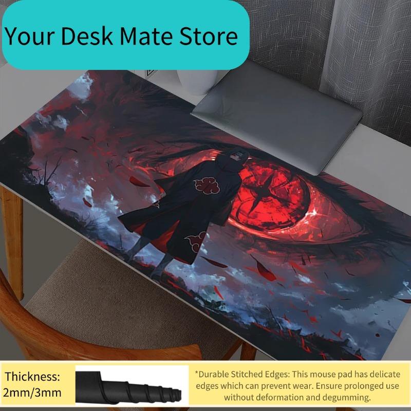 Mouse Pad Anime Naruto Itachi Uchiha Gamer Large XXL Tablet Varmilo Keyboard Carpet Kawaii Gaming Accessories Mousepad