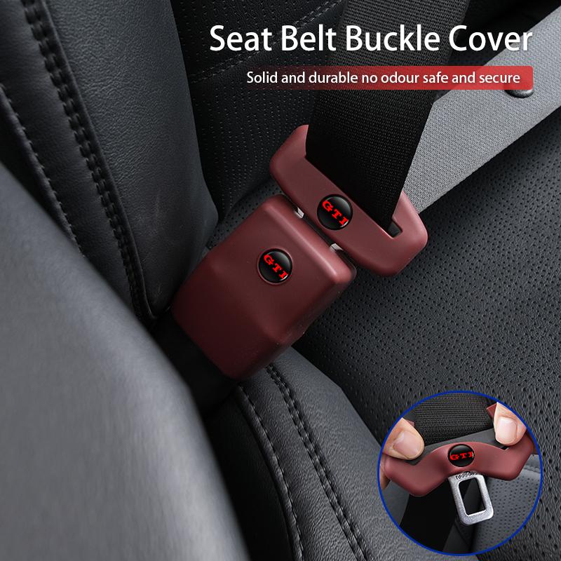 Car Silicone Seat Belt Buckle 0OKYJD5 Covers Scratch-Resistant Protective Covers Car Interior Accessories For VW Golf GTI Tiguan Passat