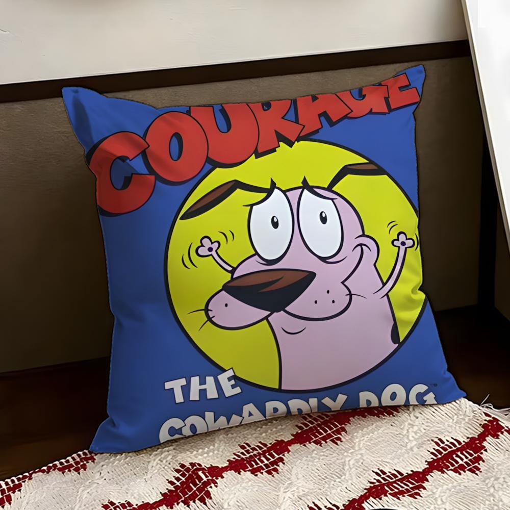 CCourage the CCowardly Dog Cushion Cover Reversible Soft Durable Pillow Cover Home Car MultiScene Use for Daily Comfort