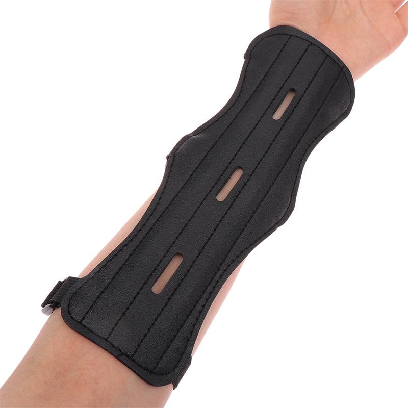 Leather Archery Equipment Arm Guard 3 Straps Protection Forearm Safe Adjustable Bow Arrow Hunting Shooting Training Accessories