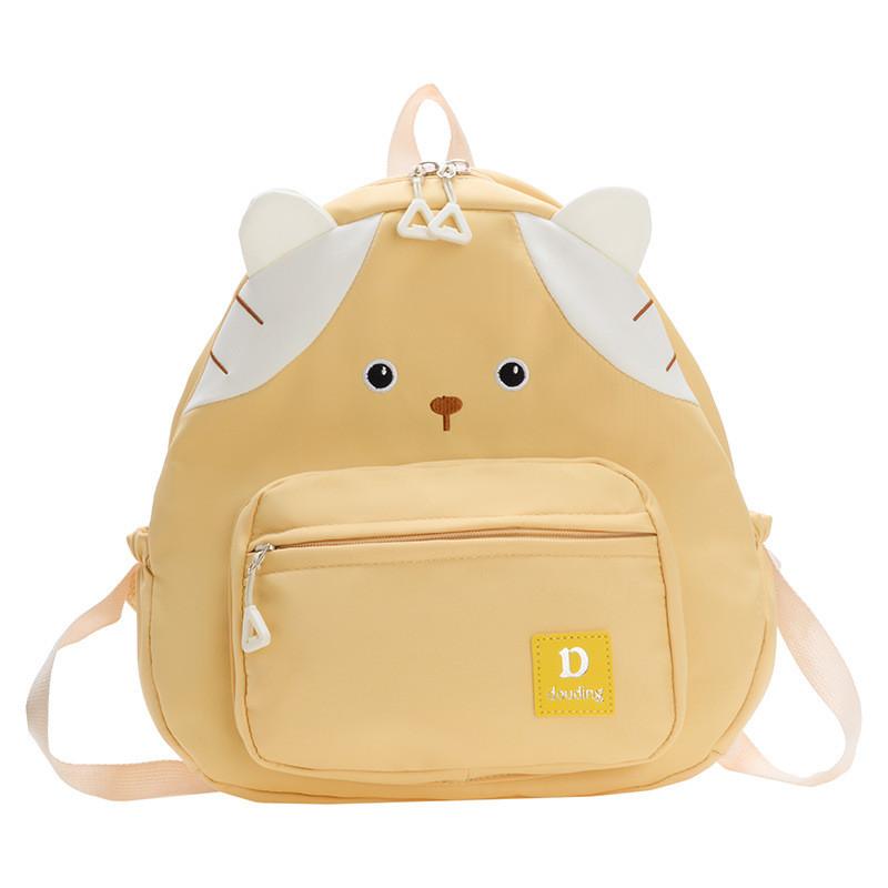 Cute Nylon Cat Themed School Backpack For Children With Breathable Comfort Features