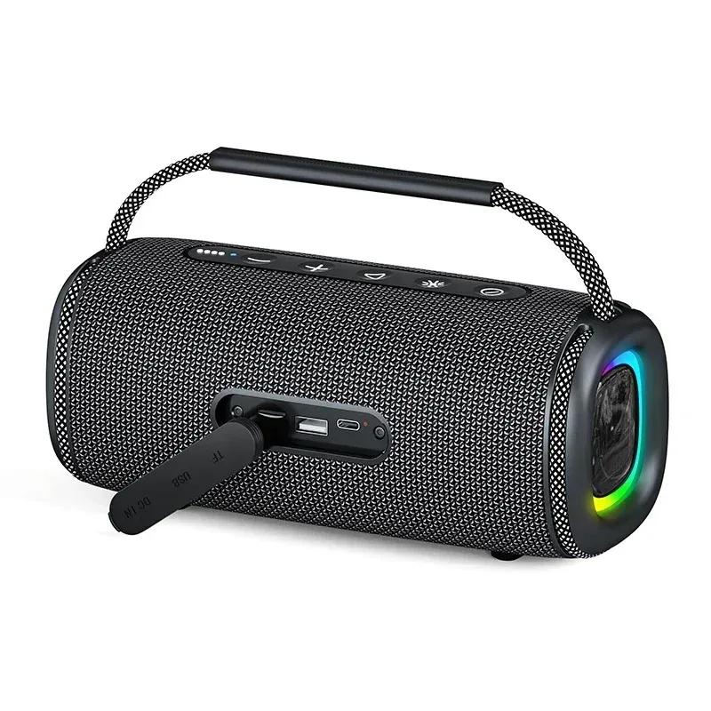 Rockmia Fresh New 30W RGB Wireless Bluetooth 5.3 Portable Stereo Music Boombox Speaker with RGB Light EBS-617 Waterproof