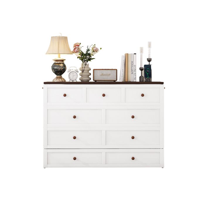 Lit à rallonge - MUVOE - 140 x 200 cm - Blanc - Avec tiroirs - Design contemporain