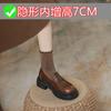 Весенние ретро полированные женские туфли на толстой подошве с внутренней высотой 7 см, маленькие кожаные туфли, женские маленькие размеры 3233