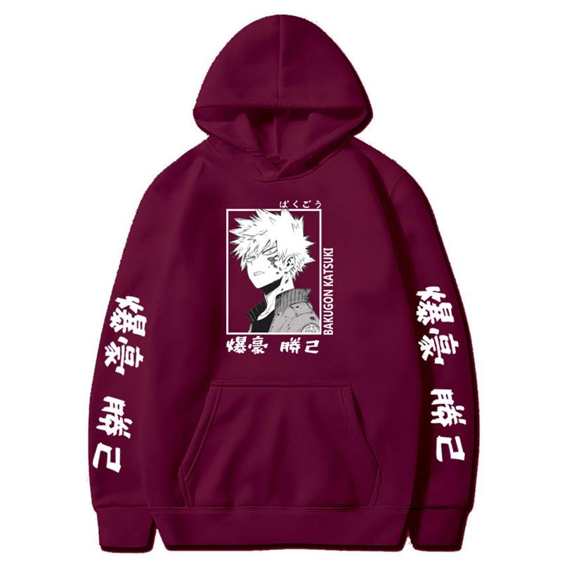 Японское Аниме Каминари Денки Худи Свободного Кроя Толстое Шерстяное Свитшоты Флисовые Худи с Графическим Принтом Букв