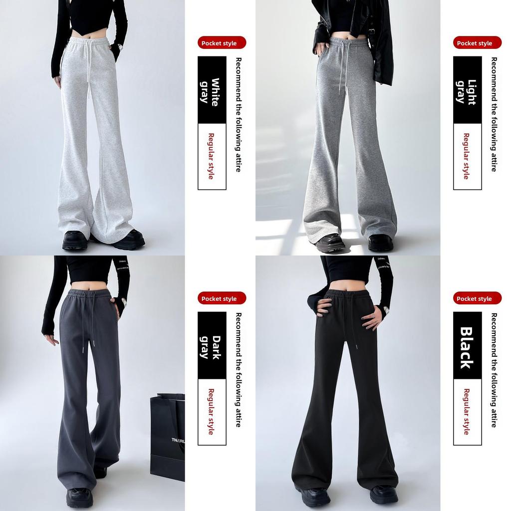 Casual Womens Wide Leg Pants With Cotton Blend For Fall Winter Streetwear
