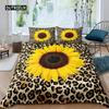 Пододеяльник с изображением подсолнуха, комплект постельного белья Queen, комплект постельного белья с изображением коровы, черно-белый абстрактный комплект постельного белья с изображением листьев растений, полиэстеровый пододеяльник