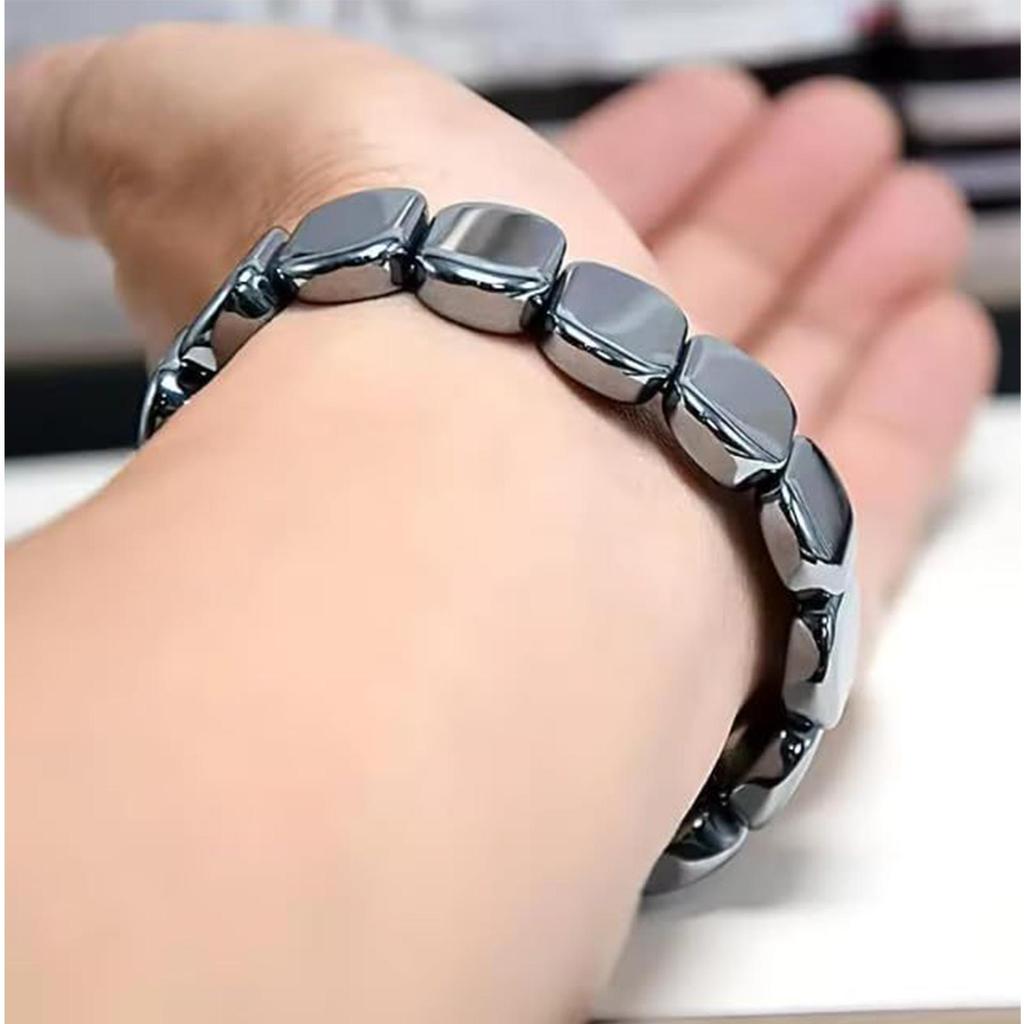 Браслет из гематита Мужской браслет из натурального гематита Мужские украшения Декор для запястья Повседневная носка для отца, мужа