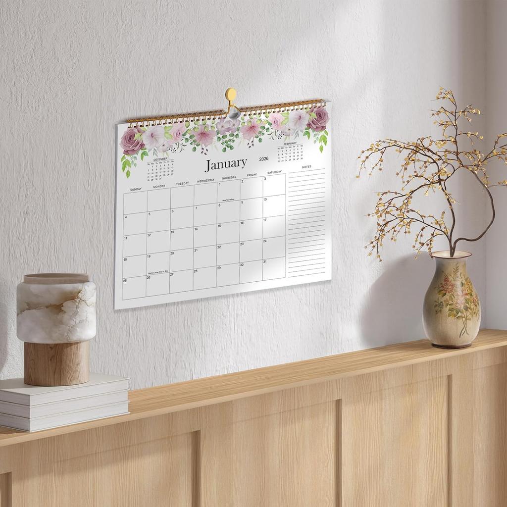 2026 Wall Calendar, Tempomind Calendar 2026, 18 Month Wall Calendar January 2026 to June 2027, 14" x 10.5" Aesthetic Hanging Calendar for Home Office
