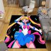Sailor Moon3 Flannel Pattern Square Carpet,Area Rug,Carpet Rug for Living Room Bedroom Sofa Playroom Decor,Non-slip Floor Mat