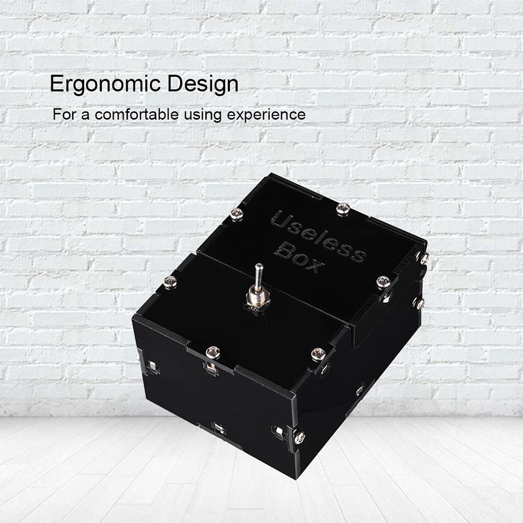 Mini Funny Toy Unique Gifts Useless Box DIY Parts Kit Automatic Box Leave Me Alone Black