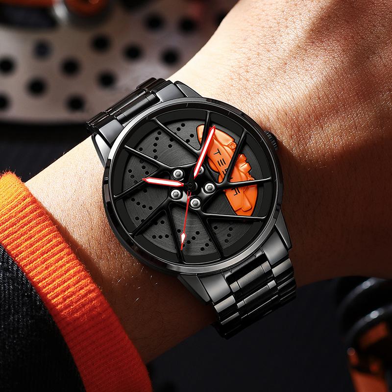 SVJ Wheel Watch Трехмерные полые мужские часы Высококачественные подлинные мужские часы Кварцевые часы