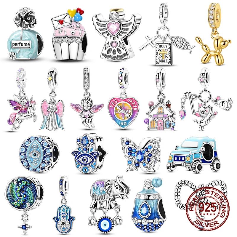 Медные Подвески-Шармы Ангел Сердце Глаз Защитника Ладони Подходят для Оригинального Браслета DIY Ювелирные Изделия Подвески Висячие Подарок для Женщины