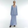 Imitation Mink Fur Sweater Set For Women's Autumn And Winter Commuting, Simple Knitted V-neck Sweater+skirt Set