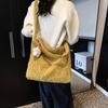Woolen Tote Bag Women's 2025 New Trendy Retro Fashion Bucket Bag Casual Large-capacity Messenger Bag