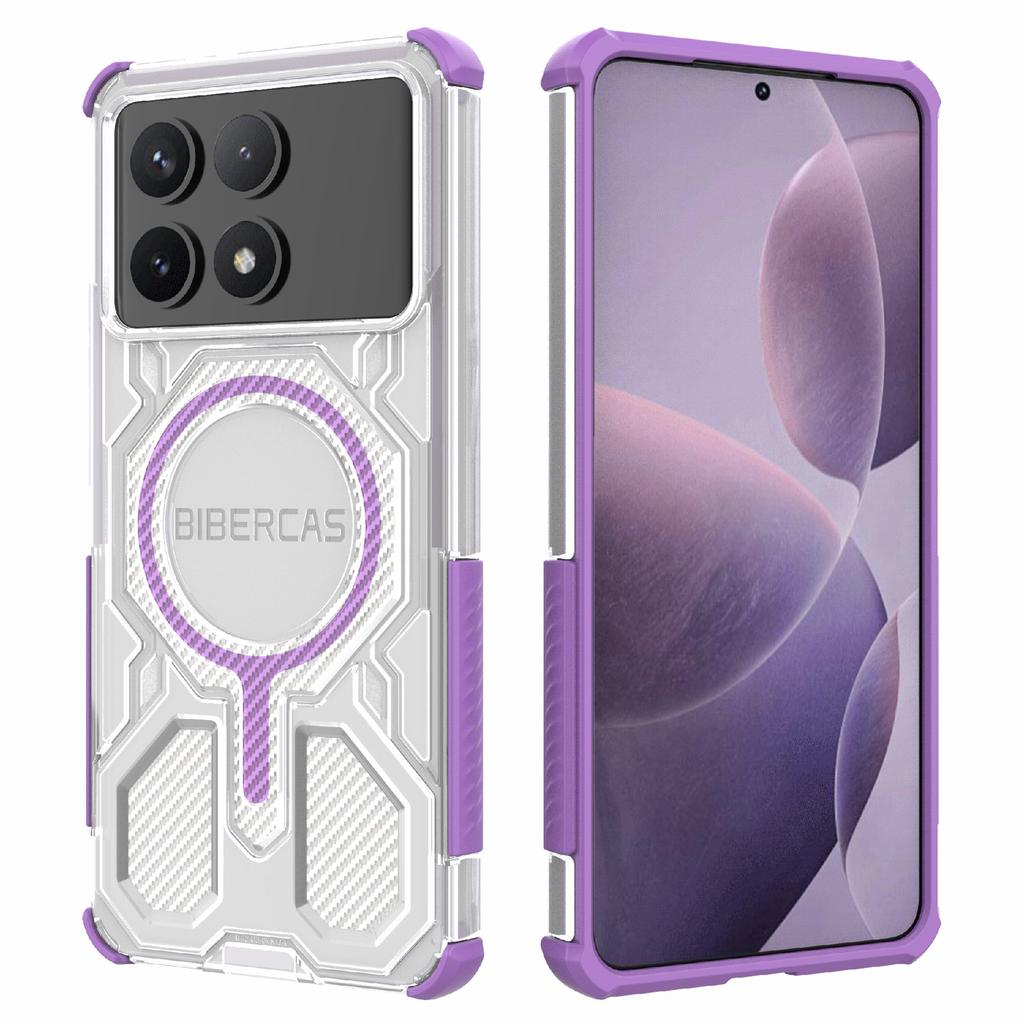 BIBERCAS J-16 Transparent Series Phone Case For Xiaomi Poco F6 Pro 5G/Redmi K70 5G/K70 Pro 5G Compatible with MagSafe TPU+PC Cover
