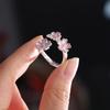 Drop Oil Design Cherry Blossom Ring Dainty Flower Bracelet Unique Open Adjustable Ring  Gift