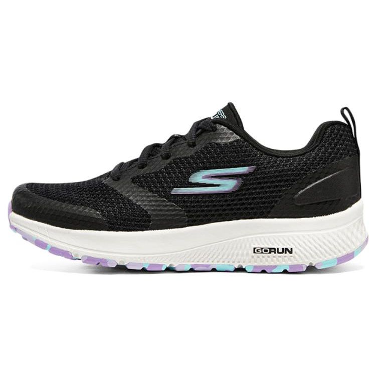 Skechers Go Run Устойчивые Удобные Низкие Кроссовки для Бега Женские кроссовки Черный Фиолетовый 128292-BKLV
