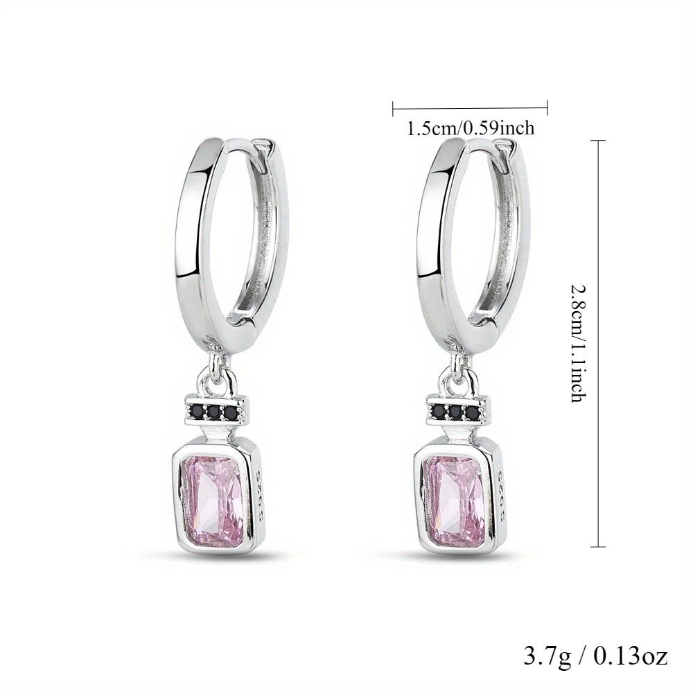 Черно-белый дизайн, черные розовые циркониевые ювелирные серьги-подвески