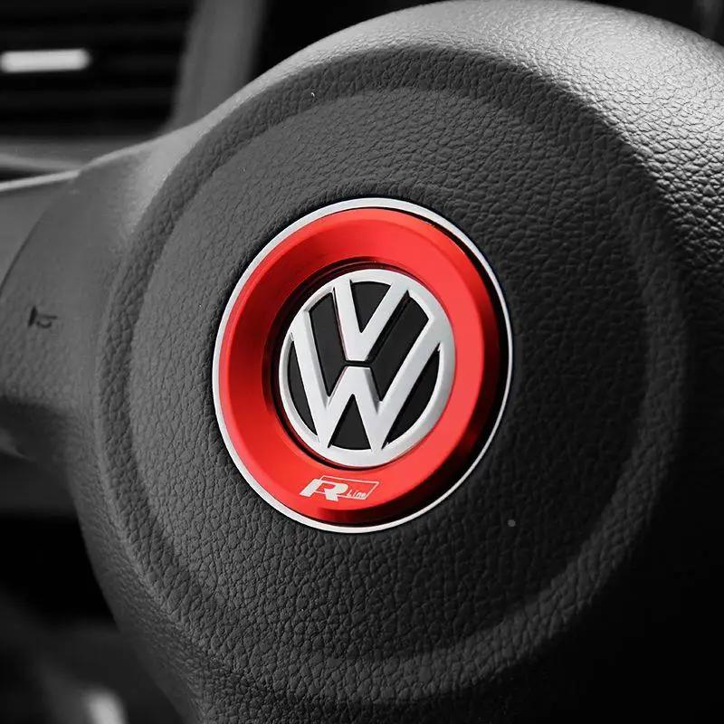 Для VOLKSWAGEN VW Руль Автомобиля Авто Эмблема Наклейка Аксессуары Для Volkswagen VW R-line GTI R Polo Golf Touareg Passat Mag
