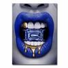 Pop Art Sexy Red Blue Lips Diamond Bite Canvas Paintings Prints Wall Pictures Cuadros for Living Room Home Decor