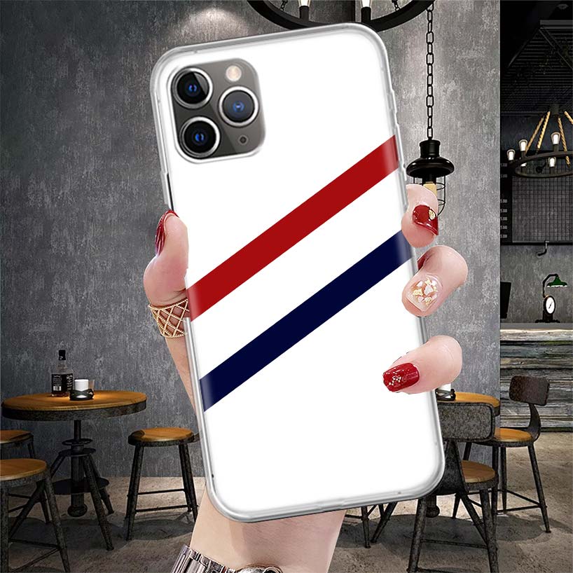 Роскошная Спортивная Линия Cool Stripes Мягкий Чехол Для Телефона Для IPhone 11 17 Air 16E 16 Pro Max 15 + 14 Plus 13 Mini 12 Apple 7 SE 8 Fundas