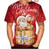 Футболка с 3D-принтом для мужчин и женщин, рождественская футболка с коротким рукавом, повседневная футболка унисекс с рисунком Санта-Клауса