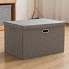 32 X 24 X 18cm Cotton Linen Fabric Storage Box with Lid Foldable Organizer Container for Clothes Toys