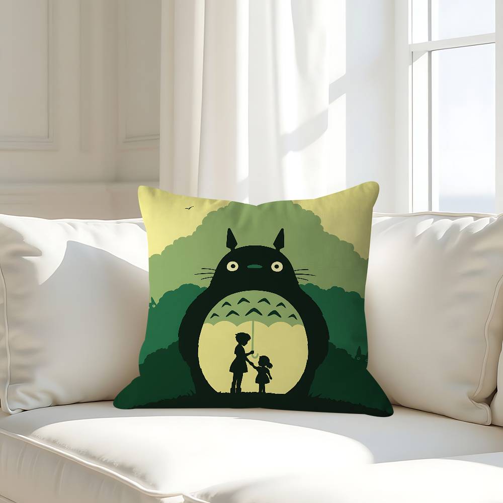 Anime M-My Neighbor Totoro Pillow Case Removable Washable Cushion Cover – All-Season Soft Linen