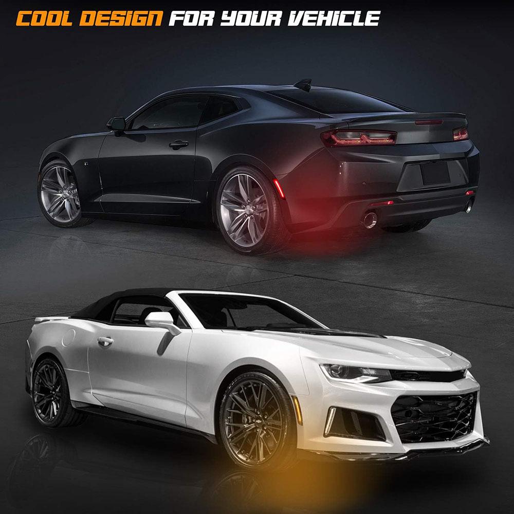 Front Rear LED Bumper Side Marker Light Lamp Smoked For Chevrolet Camaro 2016-20