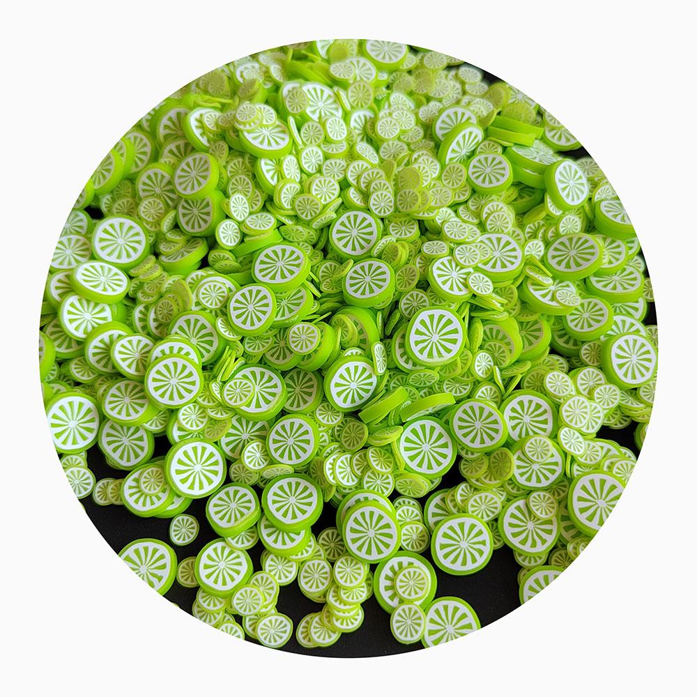 Bulk 500g/Lot 5MM/10MM Green Lemon Polymer Clay Slice Beads Summer Theme Hot Clay Fruit Sprinkles for Nail Art Jewelry Making