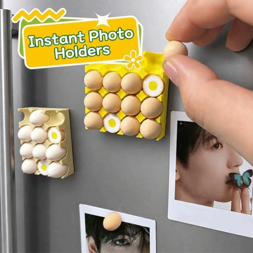 Reusable Egg Tray Fridge Magnet Egg Shape Fridge Magnet Cute Photo Holder Magnet  Office Board