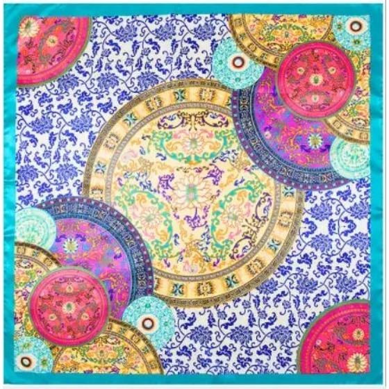 New Oil Painting Floral Print Women Silk Scarf Large Square Scarves Female Bandana Fashion Ladies Hijab Kerchief Scarves