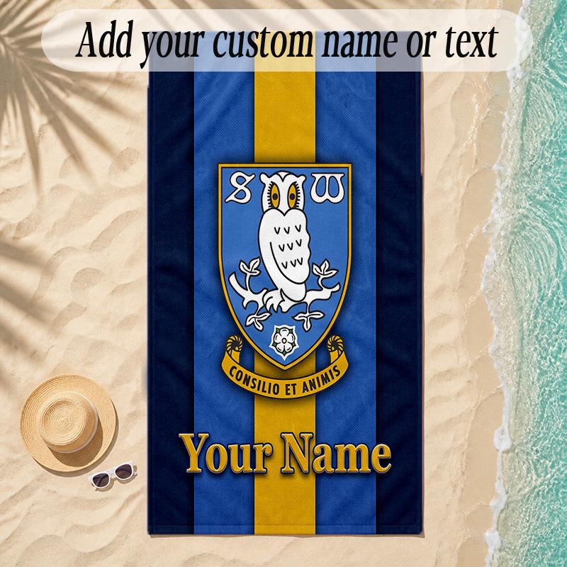 Beach TowelSheffield Wednesday FC Custom Name Text Personalized Soft Towel for Beach Pool Indoor Home Decor Gift
