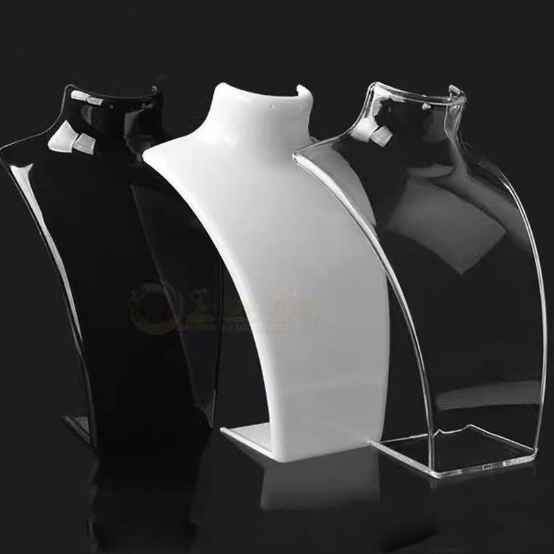 Transparent Acrylic Portrait Model Jewelry Display Stand Necklace Pendant Earring Holder Shelf for Decorative Jewelry Organizer
