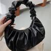 Fashion Pleated Handlebags for Women PU Cloud Bags Leisure Armpit Bag Shopping Shoulder Bags Dumpling Handbag Female Hand Bags