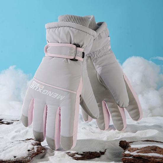 Зимние термоперчатки Водонепроницаемые ветрозащитные перчатки для сенсорных экранов с удлиненными манжетами Подкладка из бархата Теплые