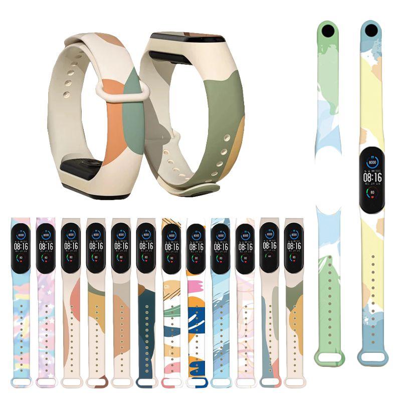 Replace Your Wristband With This Morandi Graffiti Strap For Xiaomi Mi Band 3/4/5/6