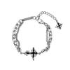 Dark Gothic Cross Chain Bracelet for Men Luxury Titanium Steel Unisex Minimalist Design Trendy American Style