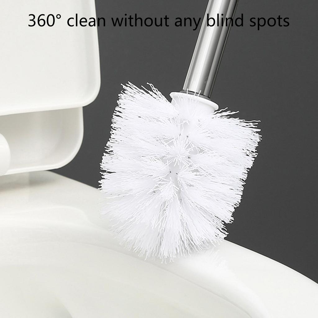 4Pcs Stainless Steel Handle Toilet Brush Bathroom Toilet Cleaning Replacement Brush Toilet Bowl Cleaner Tool Enduring
