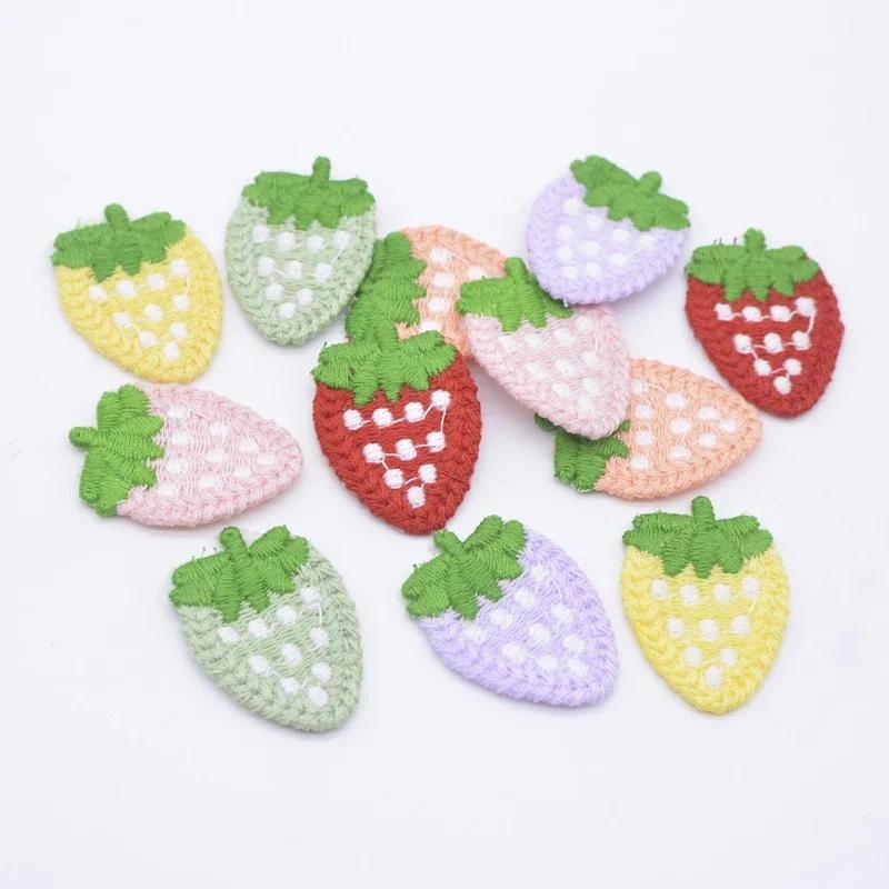 20Pcs 25*35mm Sweet Strawberry Fruit Applique for DIY Clothes Hat Shoes Sewing Patches Headwear Hair Clips Decor Accessories
