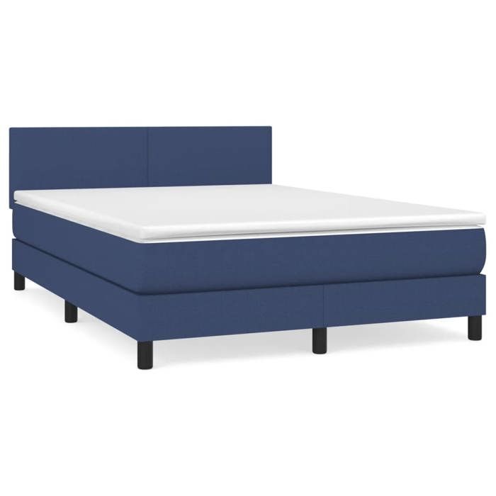Maison Exclusive - Sommier à lattes de lit avec matelas Bleu 140x200 cm Tissu